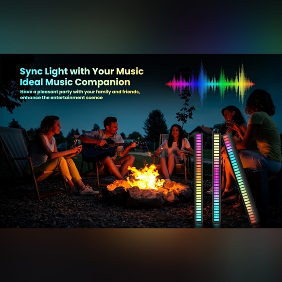 NEW LitezAll Portable Rechargeable Sound Activated 17 Color Changing Light Bar - Picture 5 of 11